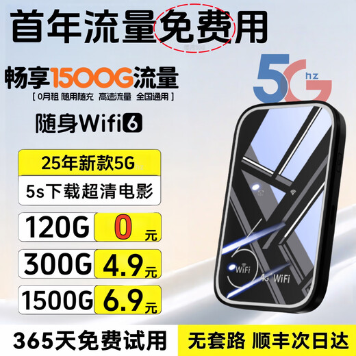 Xiaoxun Smart ofrece un año de tráfico gratuito, nuevo wifi portátil móvil de velocidad Gigabit 5G de 25 años6, punto de acceso de doble banda sin almacenamiento previo, actualización de alta velocidad, tráfico ilimitado de banda ancha inalámbrica, red triple espejo - tráfico gratuito por 1 año - versión superior, tráfico de alta velocidad gratuito de 10G*5 meses
