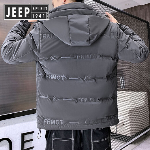 JEEP SPIRIT Jeep down jacket men's winter trendy brand 2025 hooded thickened work clothes handsome warm and cold weather clothing versatile outer 8003 down jacket black 3XL