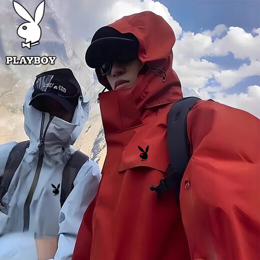 Playboy (PLAYBOY) Jacket Men's Spring and Autumn Jacket Windproof Outdoor Mountaineering Versatile Top Suzaku Red Single Flush XL