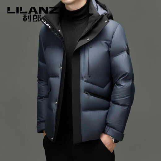 LILANZ холодостойкий и теплый мужской короткий пуховик свободный утолщенный хлебный пуховик рабочая куртка с капюшоном из белого утиного пуха модный черный M