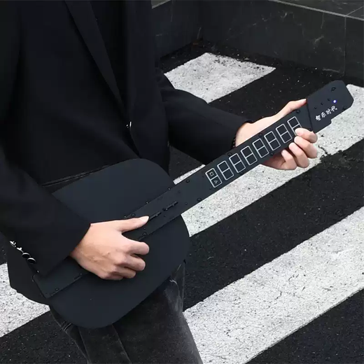 He Jiagong Intelligent Stringless Guitar Automatic Hand-Blocking Automatic Beginner Electronic Playing and Singing Guitar for Beginners Black Entry Model 3 Instrument Tone + Speaker