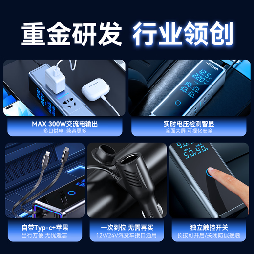 Wise Nation car inverter 12v24v to 220v car truck universal high-power cigarette lighting conversion transformer charger plug