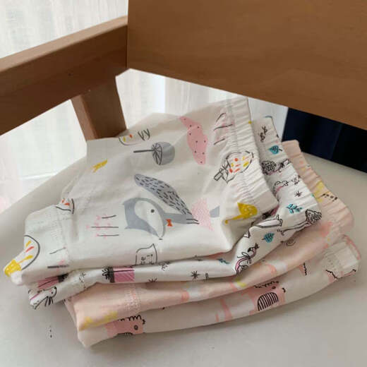 ABJA children's underwear Korean style printed type A cotton boys and girls boxer briefs 4 pack boxer briefs forest animals (girls-children) 100