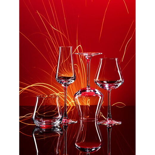 Baccarat Christmas Gift Winery Series Four Chateau Tasting Wine Glasses Set of 4 Transparent