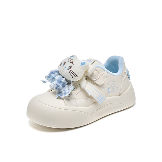 ABJA non-slip girls' velvet warm cotton shoes 2025 winter new cartoon cat bow soft bottom bread shoes pink 32