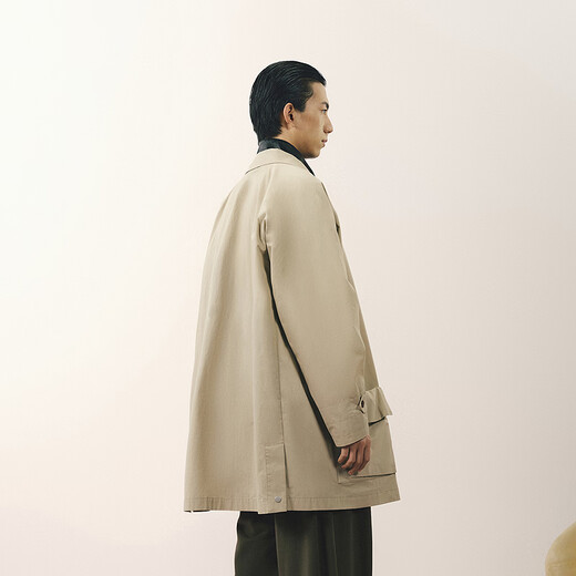 Sketch Men's 2026 Spring New Arrival Windbreaker H-shaped Raglan Sleeve Lapel Mid-Long Style 9Q1912760 251 Medium Khaki M