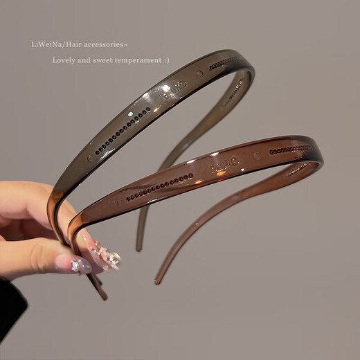 U-shaped hairband for women who can wear glasses 2024 temperament pressed hairpin face wash headband headwear summer black + coffee color