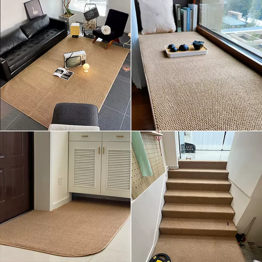 Yusenyi Chinese Zen carpet living room tea room mat wabi-sabi style high-end bedroom balcony tatami floor mat anti-cat scratch gray stain-resistant and easy to care | breathable cotton bottom 300 pieces round 300cm diameter