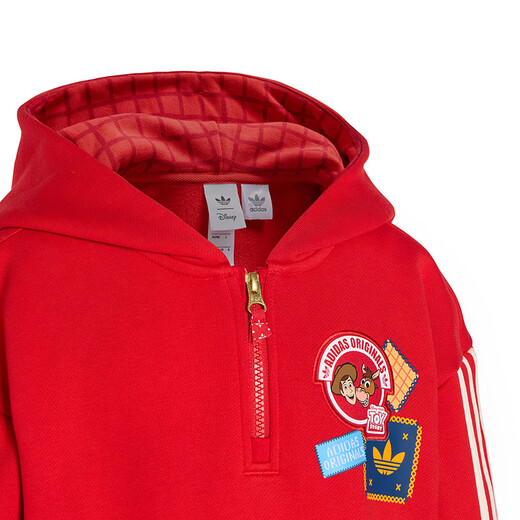 Adidas (adidas) Children's Clothing 2026 New Year Model Men's and Large Children's Toy Story Plush Children's Hooded Sweatshirt Pullover KS3167 KS3167 Light Scarlet 152