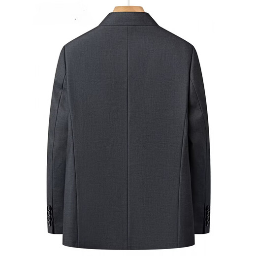 KBXNG Jinba middle-aged men's jacket high-end Chinese style spring and autumn business casual stand collar men's dad wedding banquet tunic gray M 170
