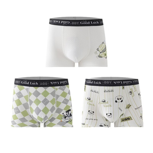 ABJA children's underwear, boys and adolescent underwear, ice silk boxer shorts, development period, summer student baby underwear 6-12 2566 light blue stripes-3 pack, one size fits all, M size recommended weight 75-90Jin Jin equals 0.5 kg