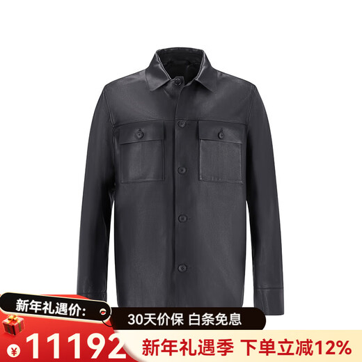 Мужская повседневная кожаная куртка в стиле рубашки BOSS, черная, один размер подходит всем 46