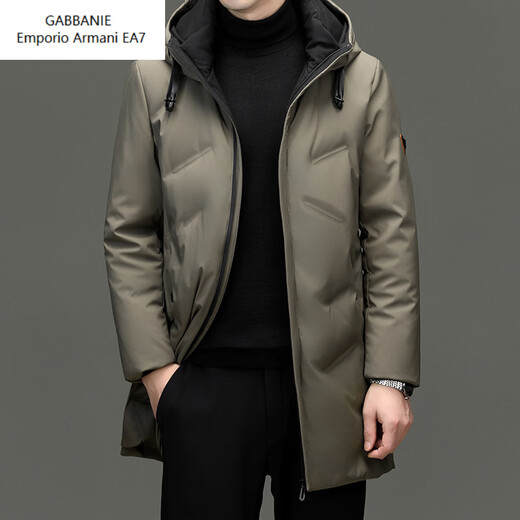 Emporio Armani EA7 Armani winter clothing middle-aged men's stand-up collar hooded down jacket men's business commuting casual solid color warm thickened outer black M 170