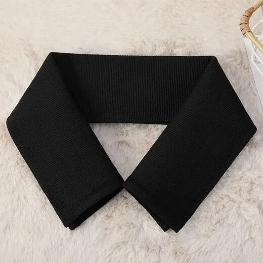 ZNMW Down Jacket Collar Anti-Dirty Artifact Accessory Collar Thread Protector Full Cover Cotton Clothes Collar Protector Covered Knitted Fake Collar Black Knitted Fine Threaded Collar With + Thread