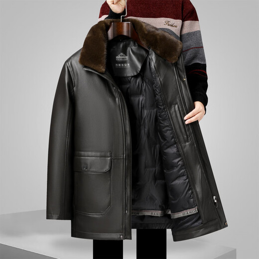 Aoyanlai 2025 new men's sheep fur one-piece thickened jacket 3916 brown L 175