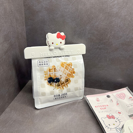 Yusenyi Hello Kitty Snack Clip Magnetic Sealing Clip Magnetic Refrigerator Magnet Ticket Clip Hello Kitty Sealing Clip Red (2 Pack) with Magnet