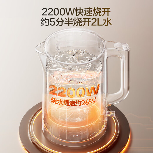 SUPOR electric kettle 2L with titanium liner household hot water kettle 2200W high power rapid boiling one-button heat preservation electric kettle SW-20J02P