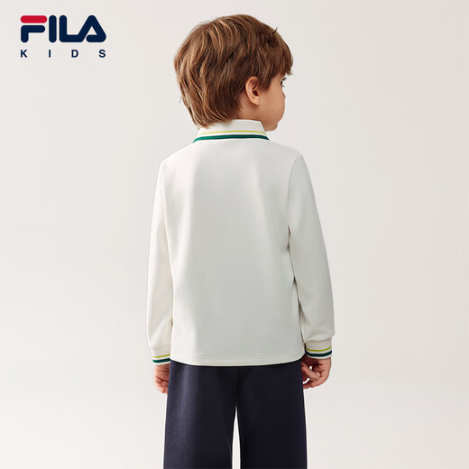 FILA children's clothing long-sleeved 2026 spring new boys' POLO shirt cloud white-WT 105