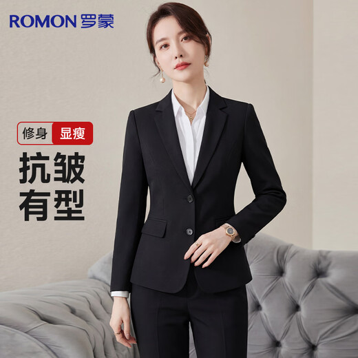 Luo Meng Suit Women's Professional Dress Single Suit Business Interview Work Commuting Suit Jacket Gray