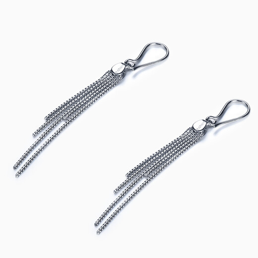 Pt.Charm platinum earrings for women pt950 platinum earrings urban fashion light luxury long tassel earrings in stock national inspection certificate 3.4-3.5 grams a pair