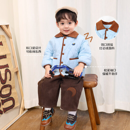 LUSON baby boy baby coat boy autumn and winter quilted 2025 new baby warm cotton coat