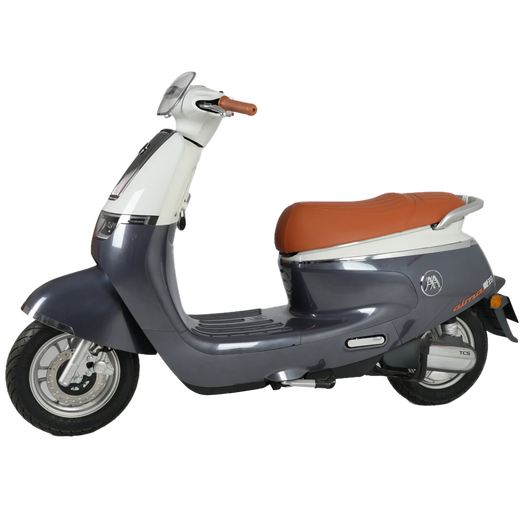 Emma electric motorcycle Q7 graphene lead-acid large battery with long battery life 72V25Ah battery luxury retro smart and comfortable electric vehicle bright whale gray