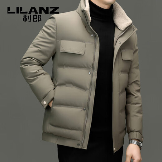 LILANZ Thickened Warm Fur Collar Down Jacket Men's 2025 Winter High-end Business Casual Stand Collar Jacket Men's Black 4XL 195