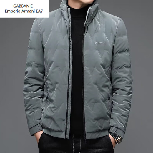 Emporio Armani EA7阿玛尼商务休闲加厚保暖男士羽绒服外套冬季新款立领冬装上衣男装 藏青色 M 170 100-120斤