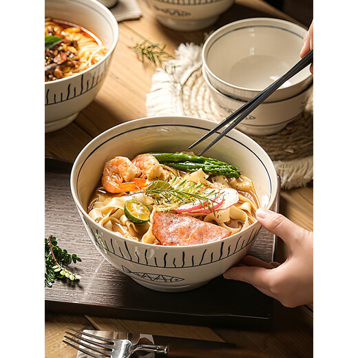 Tuojin Japanese-style ceramic bucket instant noodle bowl ramen soup bowl 8-inch household 2025 new tableware personal special soup basin 4.5-inch rice bowl 1