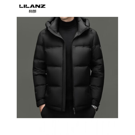 LILANZ new winter men's white duck down hooded warm jacket for young and middle-aged business casual long down jacket men bean green yr9872 14XL (190)
