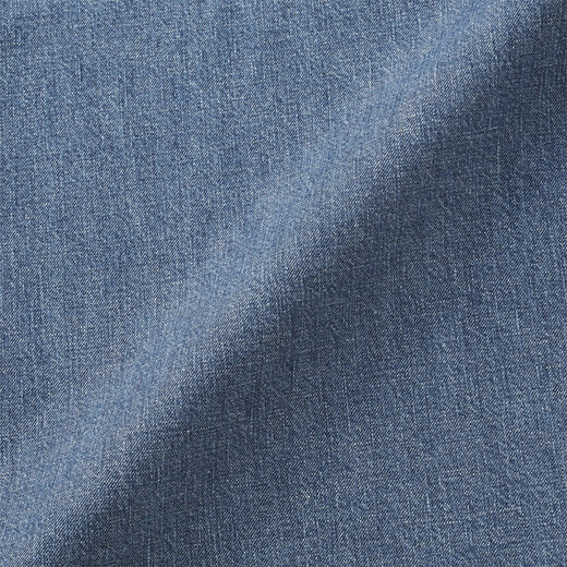 MUJI Women's Kapok Mixed Lightweight Denim Button-Down Shirt Women's Jacket Women's Spring 26 New Arrival BC2R8A6S Blue S (155/80A)