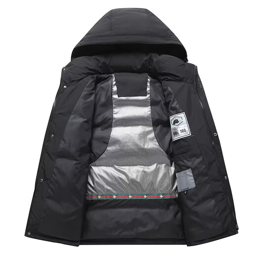 Luo Meng 337g White Goose Down Extremely Cold Thickened Warm Down Jacket Men's Winter New Hooded Windproof Casual Jacket Men Black White Goose Down M (170) 110-130 Jin Jin equals 0.5 kg 300g White Goose Down