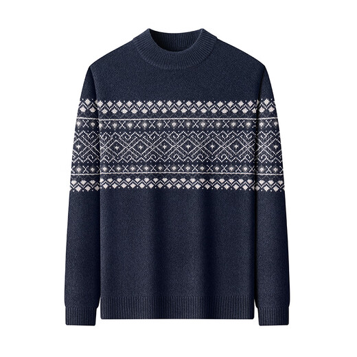 Wirpta high-end brand jacquard cardigan for men spring and autumn new half turtleneck sweater fashionable thickened sweater casual design cirrus thickened (ready in stock) M 105