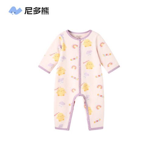 Nido Bear Spring Clothes New Baby Clothes Baby Onesies Pure Cotton Rompers Infants and Toddlers Spring and Autumn Pajamas Rainbow Chick 66cm