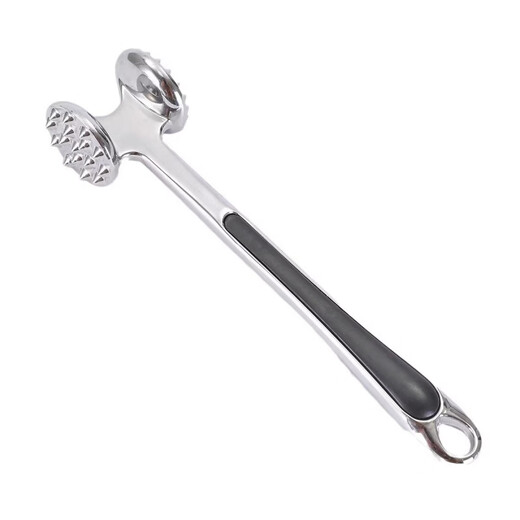 Aoyanlai Martillo de carne de doble cara de aleación de zinc Martillo de carne de color de acero inoxidable Carne picada Filete Rompe costillas Martillo de carne de pino de cocina Martillo de pino de carne 701 con agujeros