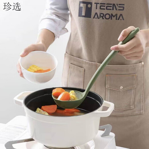 Turns Feiyun Turns silicone spatula and spoon food grade silicone high temperature resistant kitchen universal non-stick pan for cooking soup silicone spoon (green)