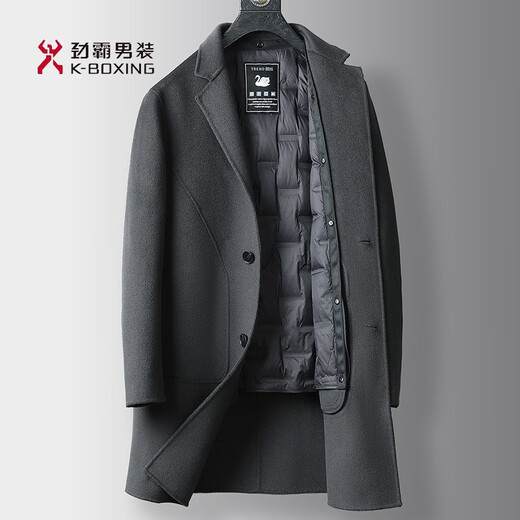 KBXNG Jinba 2025 winter men's mid-length double-sided woolen wool coat coat middle-aged business men's down jacket Brown Camel L (175)