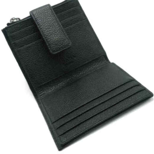 PRADA Light Luxury Men's LOGO Signature Bifold Wallet Black One Size