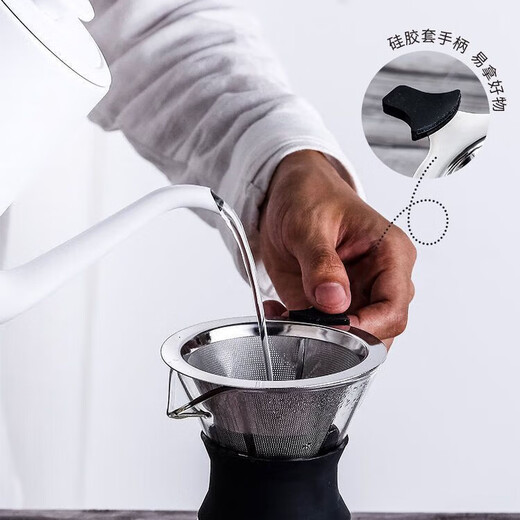 Chunian 304 stainless steel coffee filter 1200 mesh hand-brewed coffee filter funnel double layer filter-free tea filter without base 304 stainless steel 1200 mesh extra large 1-6 cups 1200 mesh double layer filter