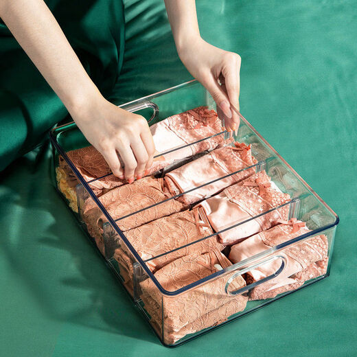 Jiatli transparent underwear storage box drawer-type wardrobe underwear and socks divider three-in-one acrylic bra bag artifact underwear box is thicker than the market, resistant to pressure and fall