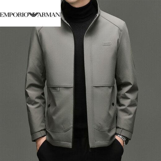 EMPORIO ARMANI Armani winter new men's down jacket middle-aged business versatile stand-up collar warm casual jacket top white duck khaki M 170
