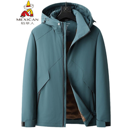 稻草人胖子哥2025年冬季新款男士加肥加大连帽羽绒服加厚外套保暖羽绒服 橙色 4XL