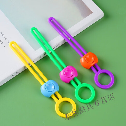 Beijingjie colorful sealing rope strap kitchen food preservation sealing clip multi-functional cable organizer creative rope strapping thickening. Three colors random (5 packs)
