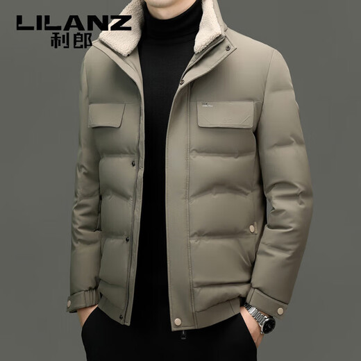 LILANZ Thickened Warm Fur Collar Down Jacket Men's 2025 Winter High-end Business Casual Stand Collar Jacket Men's Black 4XL 195