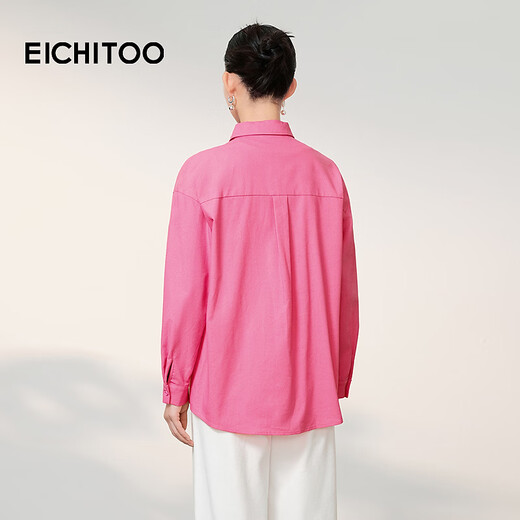 EICHITOO Pink Lapel Shirt Women's 2026 Spring New Simple Fashion Commuting Top ENEAJ1R002A Rose Red 02 XS