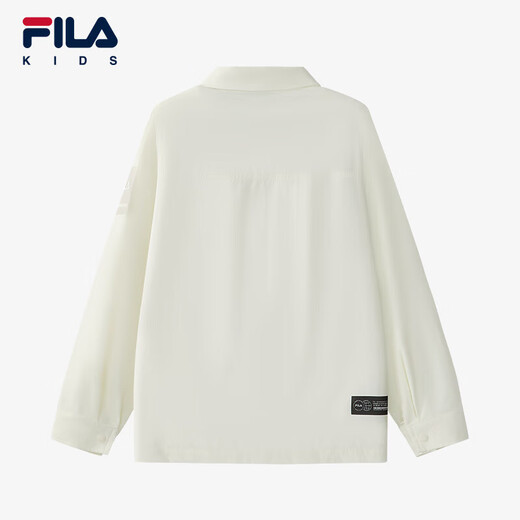 FILA Children's Clothing Shirt 2025 Autumn New Men's Breathable Dry Sports Long-Sleeved Top Milk Cover White-IV 140
