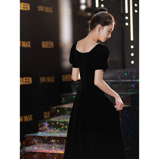 Fu Ling Violin Piano Performance Dress Female High School Student Banquet Chorus Night 2025 New Music Student Art Exam Black XS