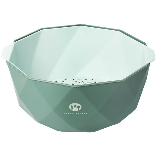 Shijanu new product double-layer draining vegetable basin home kitchen fruit basket small blue