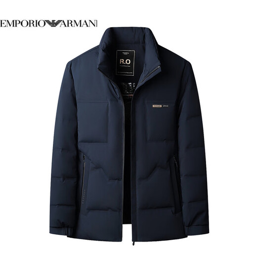 EMPORIO ARMANI Armani новый зимний пуховик модный повседневный воротник-стойка утолщенный мужской ветрозащитный и теплый мужской черный XL 175 110-125Jin Jin равен 0,5 кг