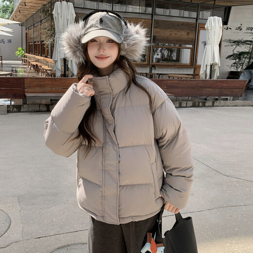Bolison international first-line brand 2025 new down jacket women's short style small 95 white duck down thickened warm stand collar vanilla custard XS
